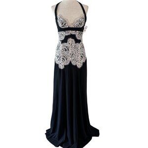 Silk Black Lace Nicole Miller Collection Formal Dress Neiman Marcus 2